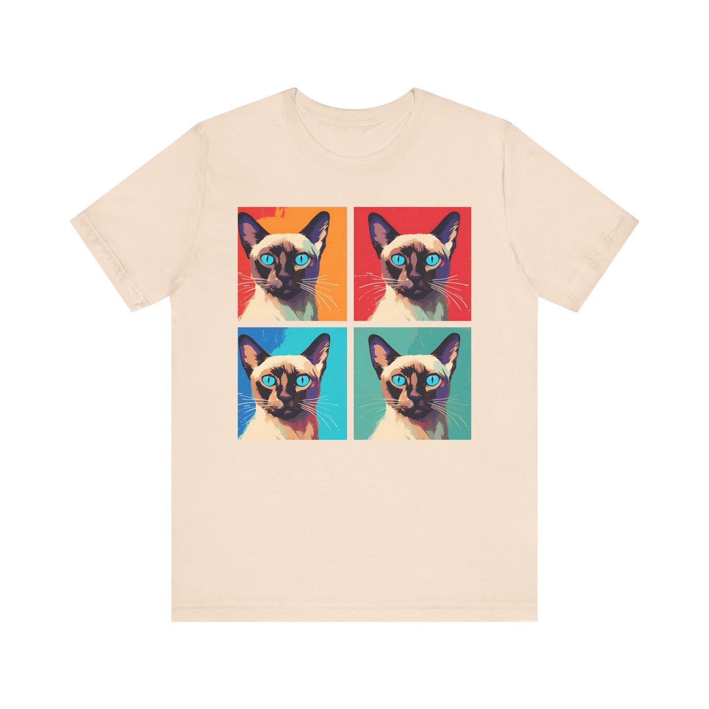 Colorful Siamese Cat Pop Art Style Tee