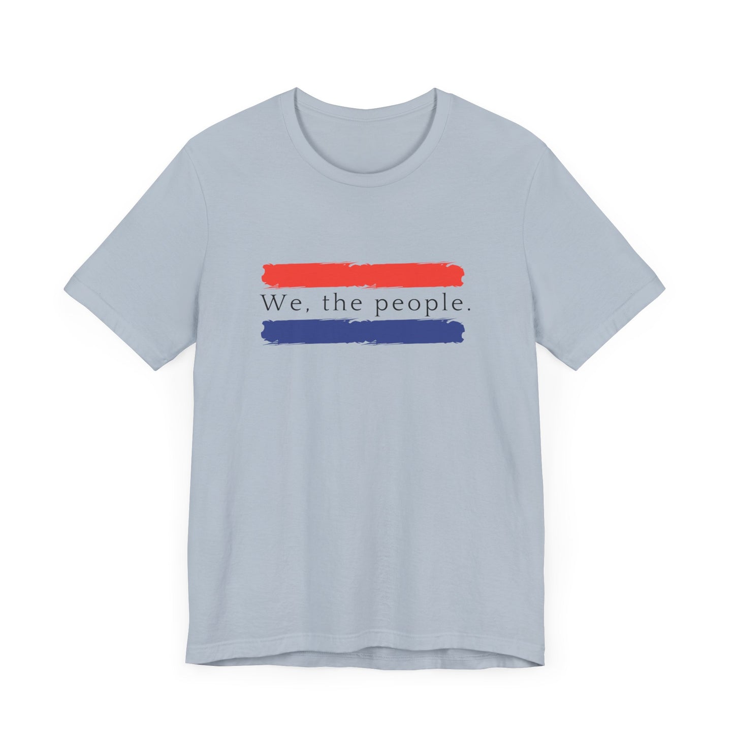 American People Unisex T-Shirt - 'We the People' Design Featuring Red and Blue Paint Splashes