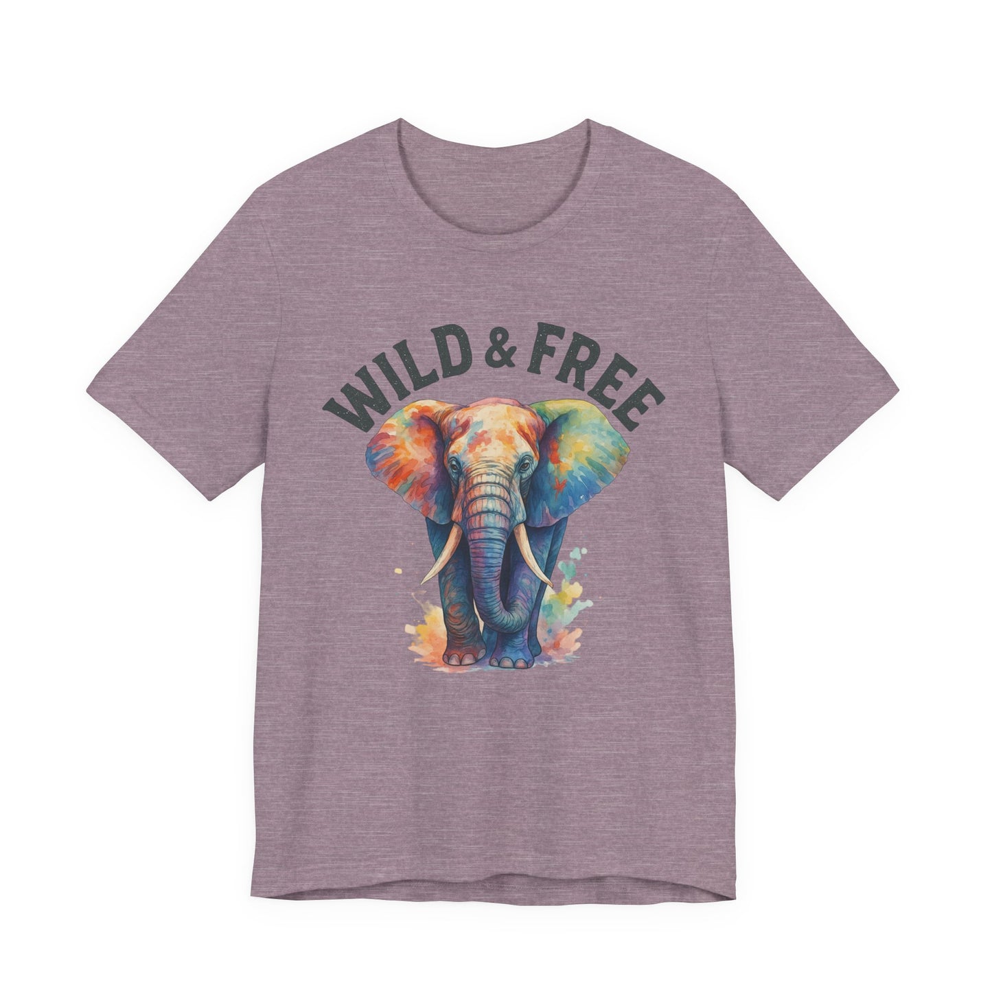 Wild & Free Elephant Tee, Unisex Short Sleeve T-Shirt for Nature Lovers, Bohemian Style Gift, Eco-Friendly Apparel, Adventure Shirt
