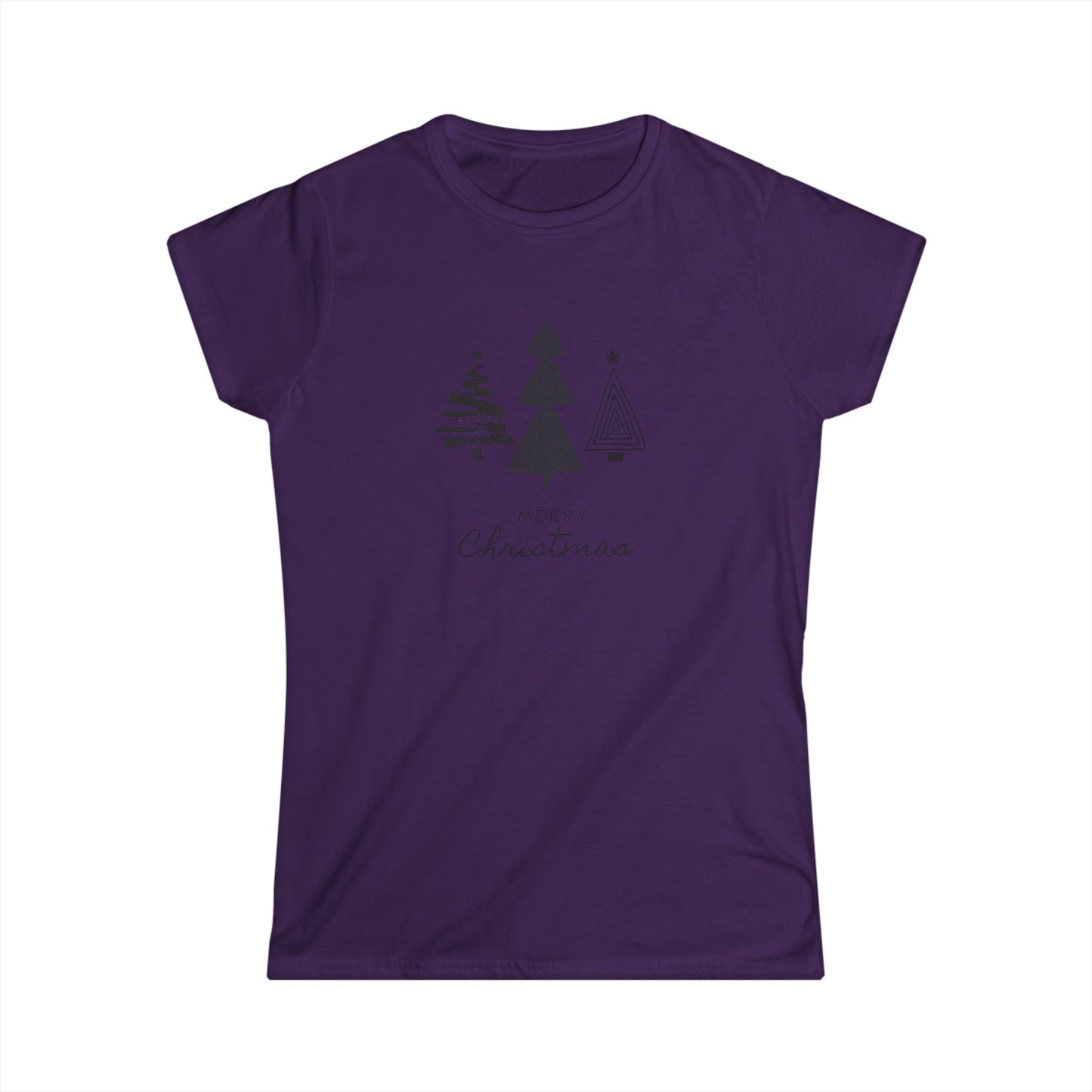 Women's Tee - Monochromatic 3-Christmas Trees Design