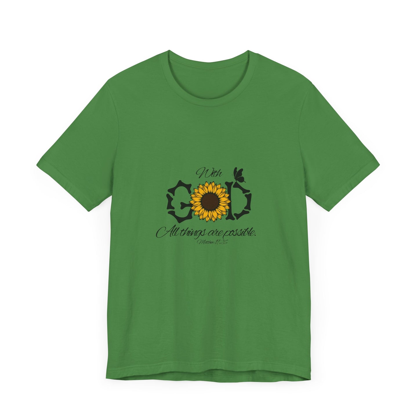 With God, All Things Are Possible with Daisy design: Scripture T-shirt