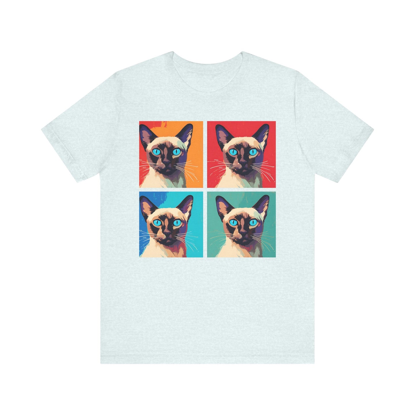 Colorful Siamese Cat Pop Art Style Tee