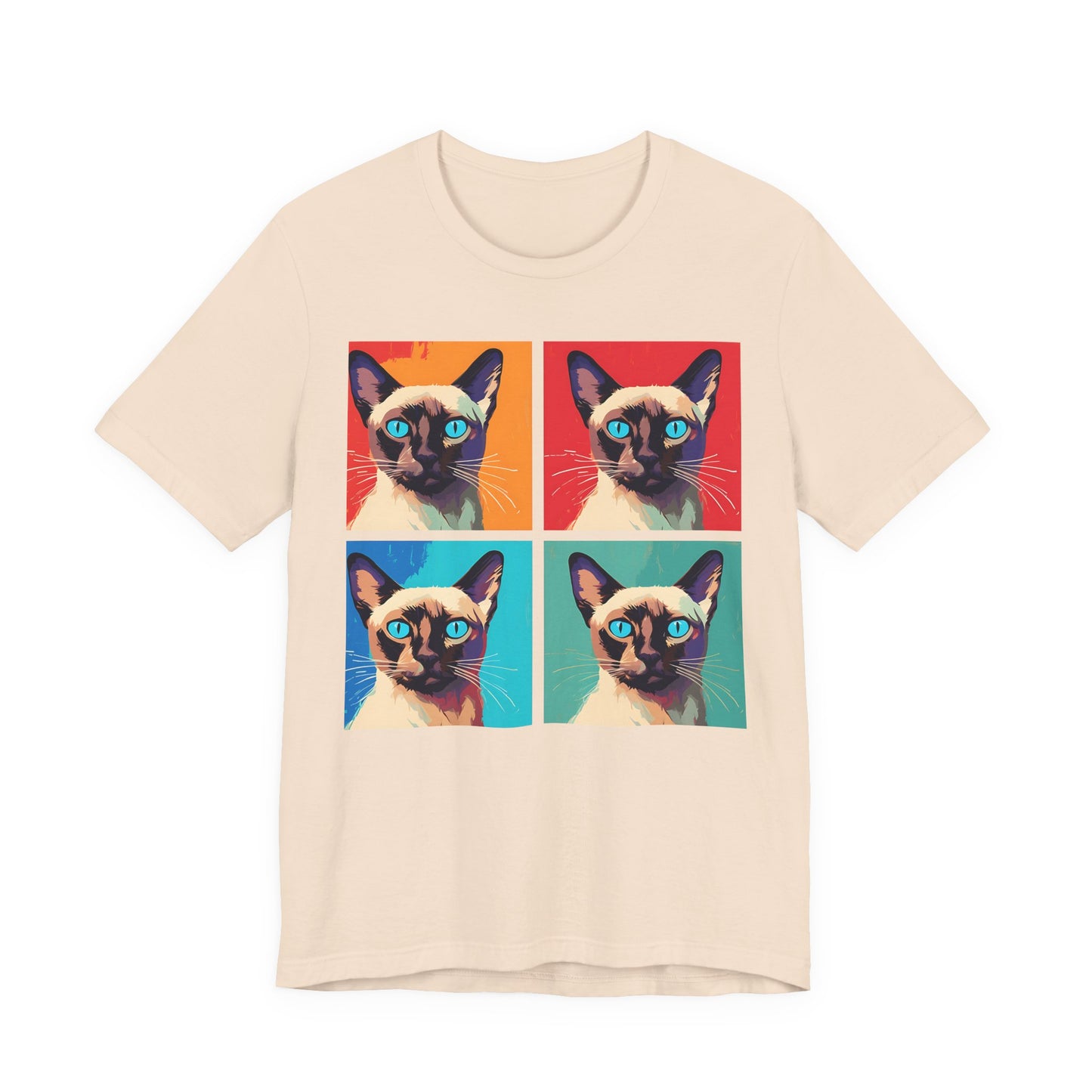 Colorful Siamese Cat Pop Art Style Tee