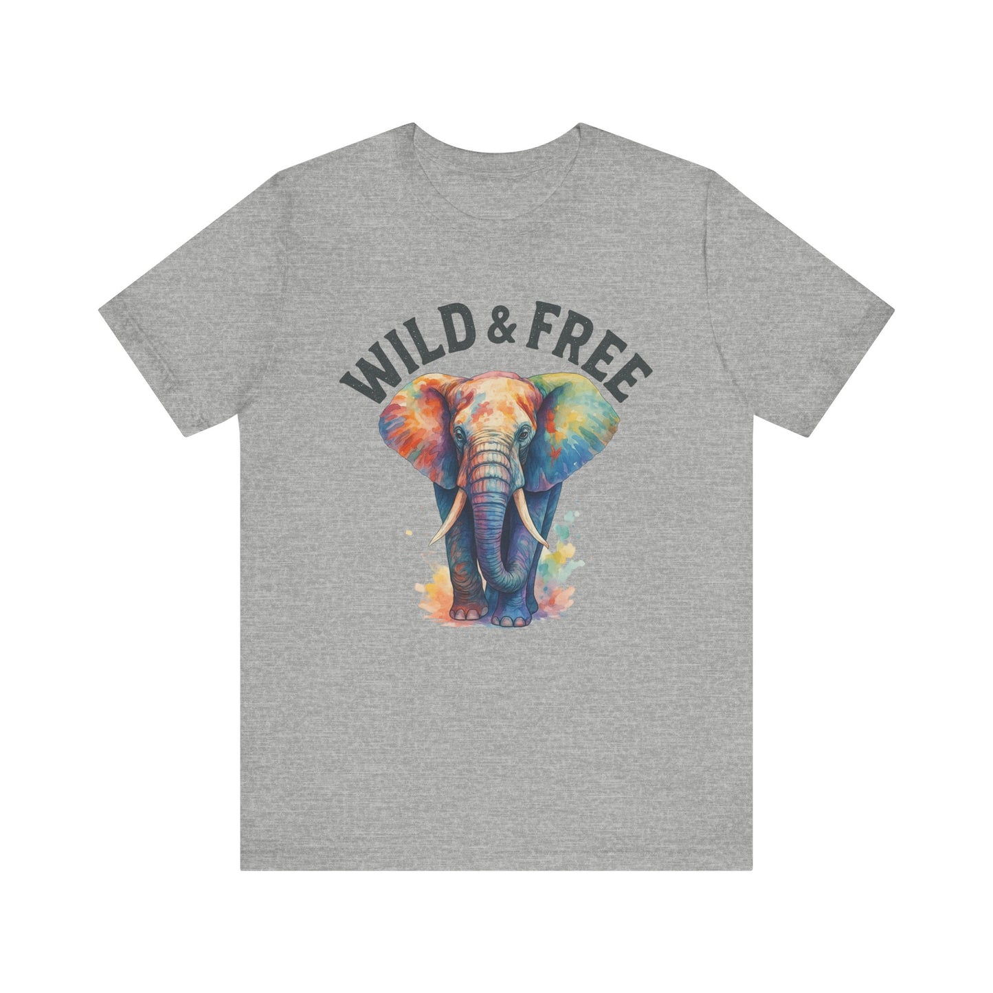 Wild & Free Elephant Tee, Unisex Short Sleeve T-Shirt for Nature Lovers, Bohemian Style Gift, Eco-Friendly Apparel, Adventure Shirt