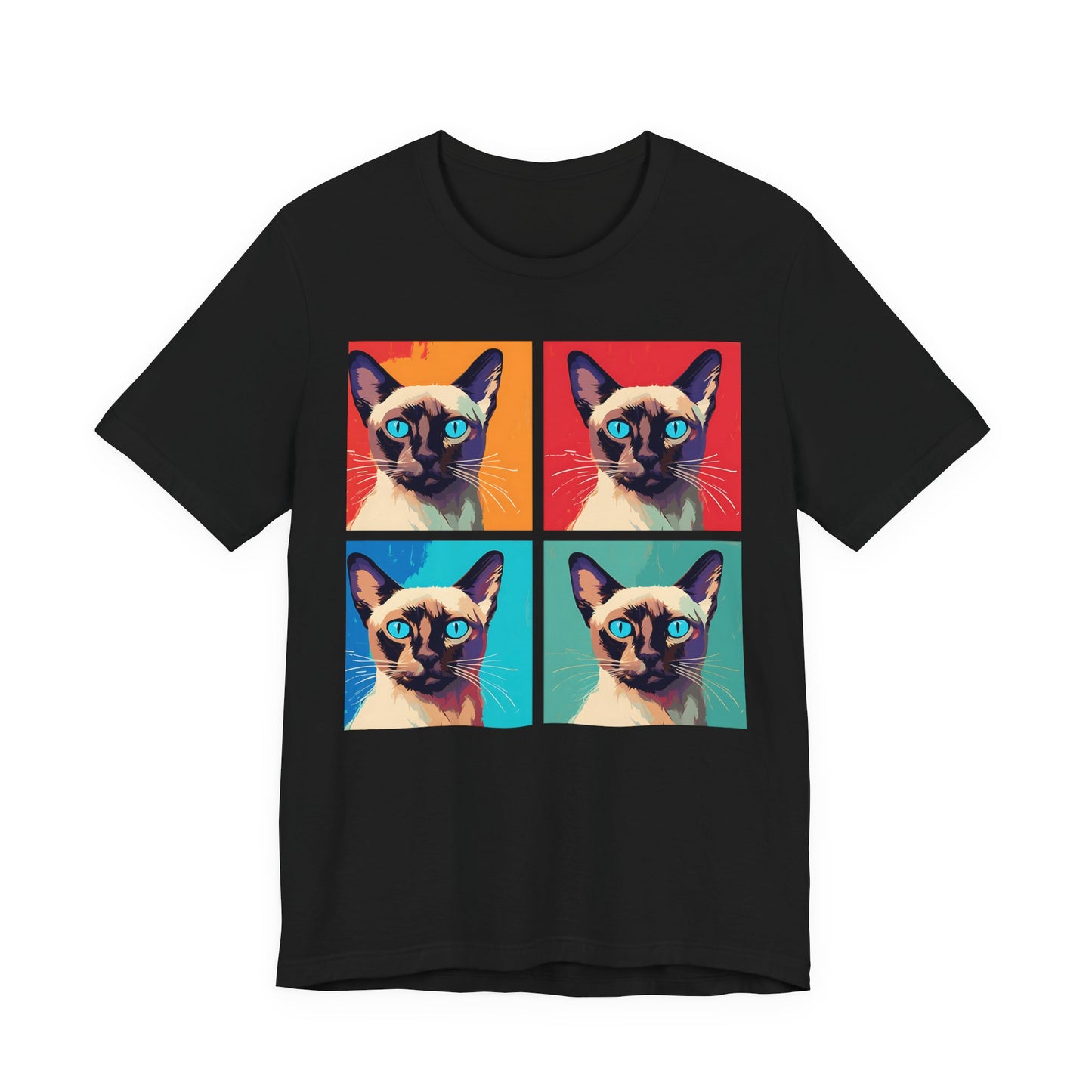Colorful Siamese Cat Pop Art Style Tee