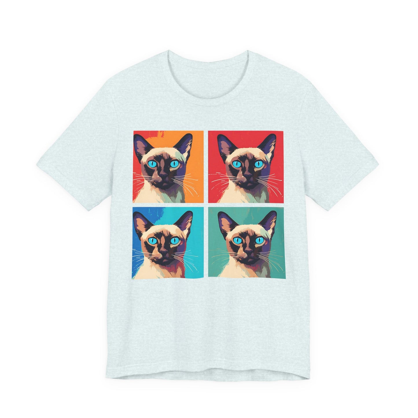 Colorful Siamese Cat Pop Art Style Tee
