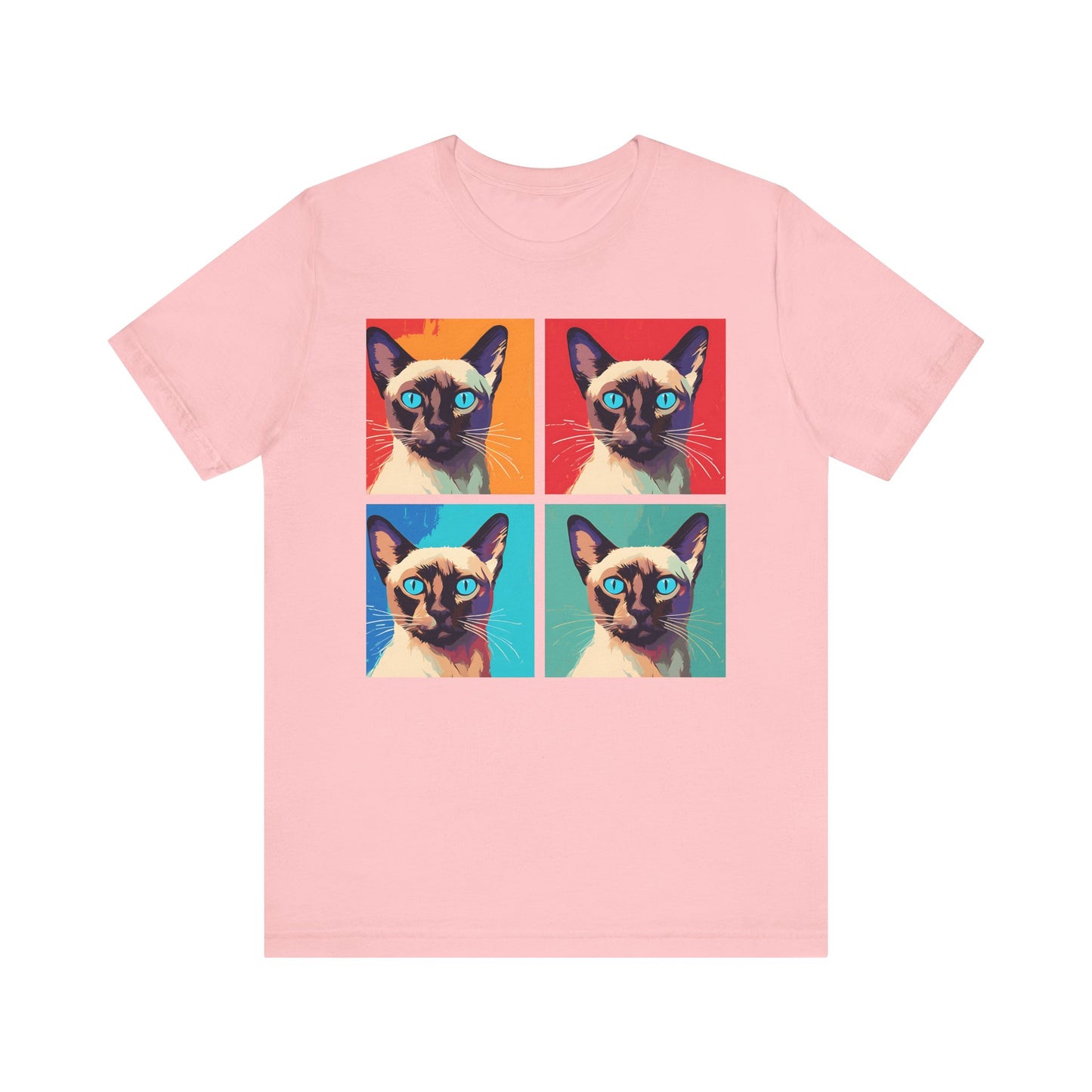 Colorful Siamese Cat Pop Art Style Tee