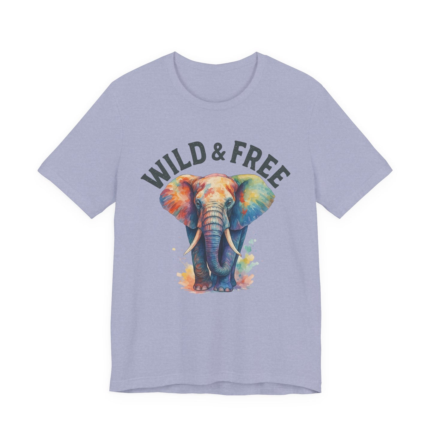 Wild & Free Elephant Tee, Unisex Short Sleeve T-Shirt for Nature Lovers, Bohemian Style Gift, Eco-Friendly Apparel, Adventure Shirt