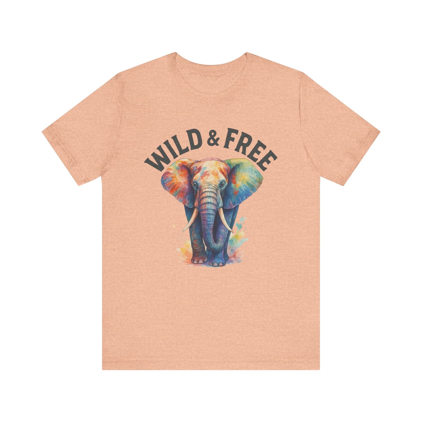 Wild & Free Elephant Tee, Unisex Short Sleeve T-Shirt for Nature Lovers, Bohemian Style Gift, Eco-Friendly Apparel, Adventure Shirt