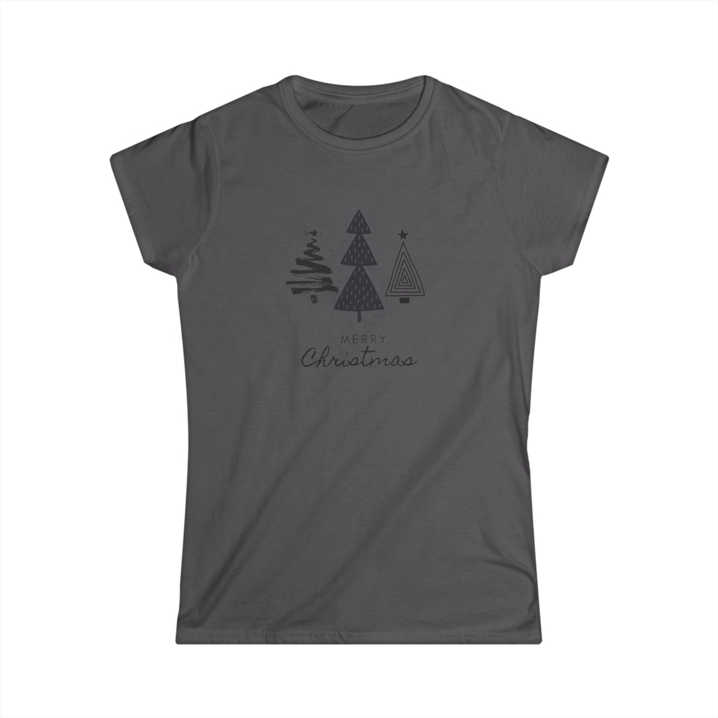 Women's Tee - Monochromatic 3-Christmas Trees Design