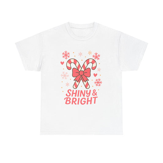 Candy Cane Christmas Tee, Holiday Shirt, Festive Unisex Cotton Tee, Merry and Bright T-Shirt, Gift for Christmas, Winter Apparel