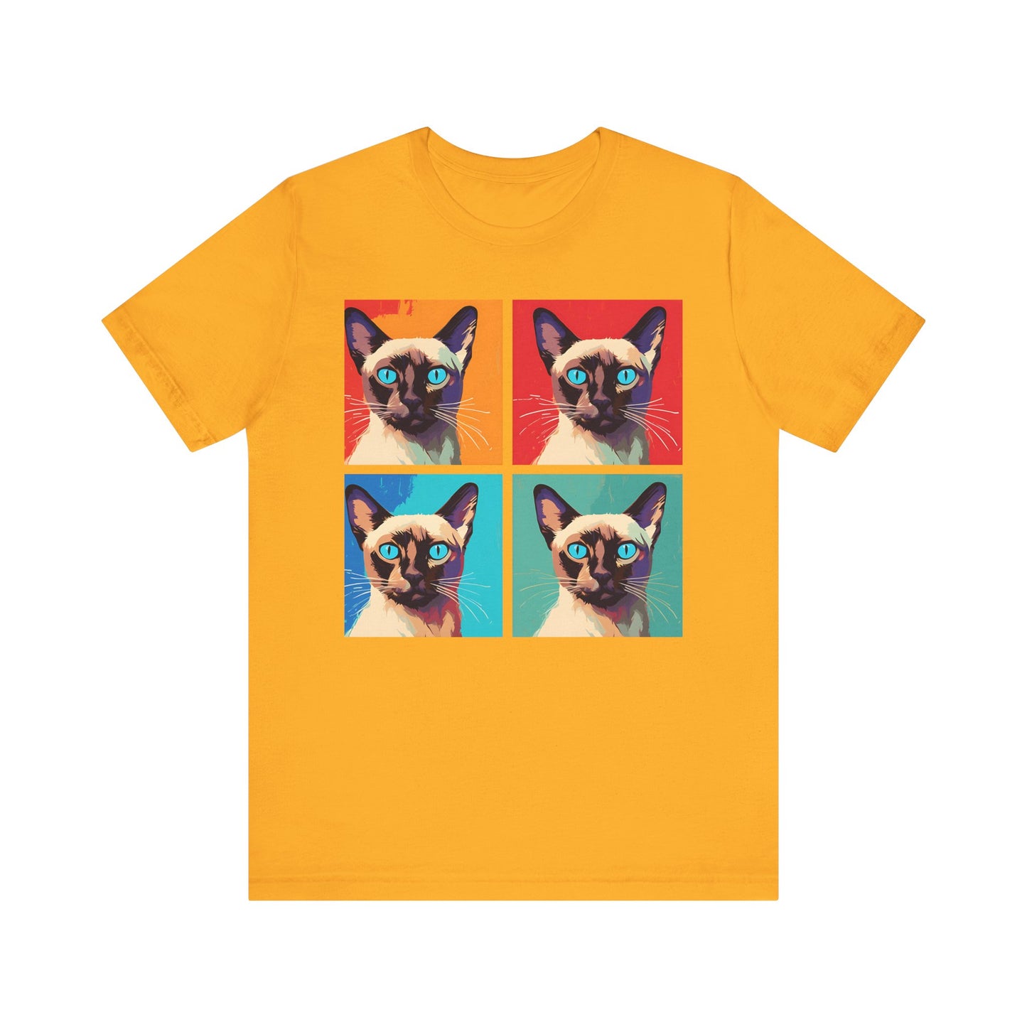 Colorful Siamese Cat Pop Art Style Tee
