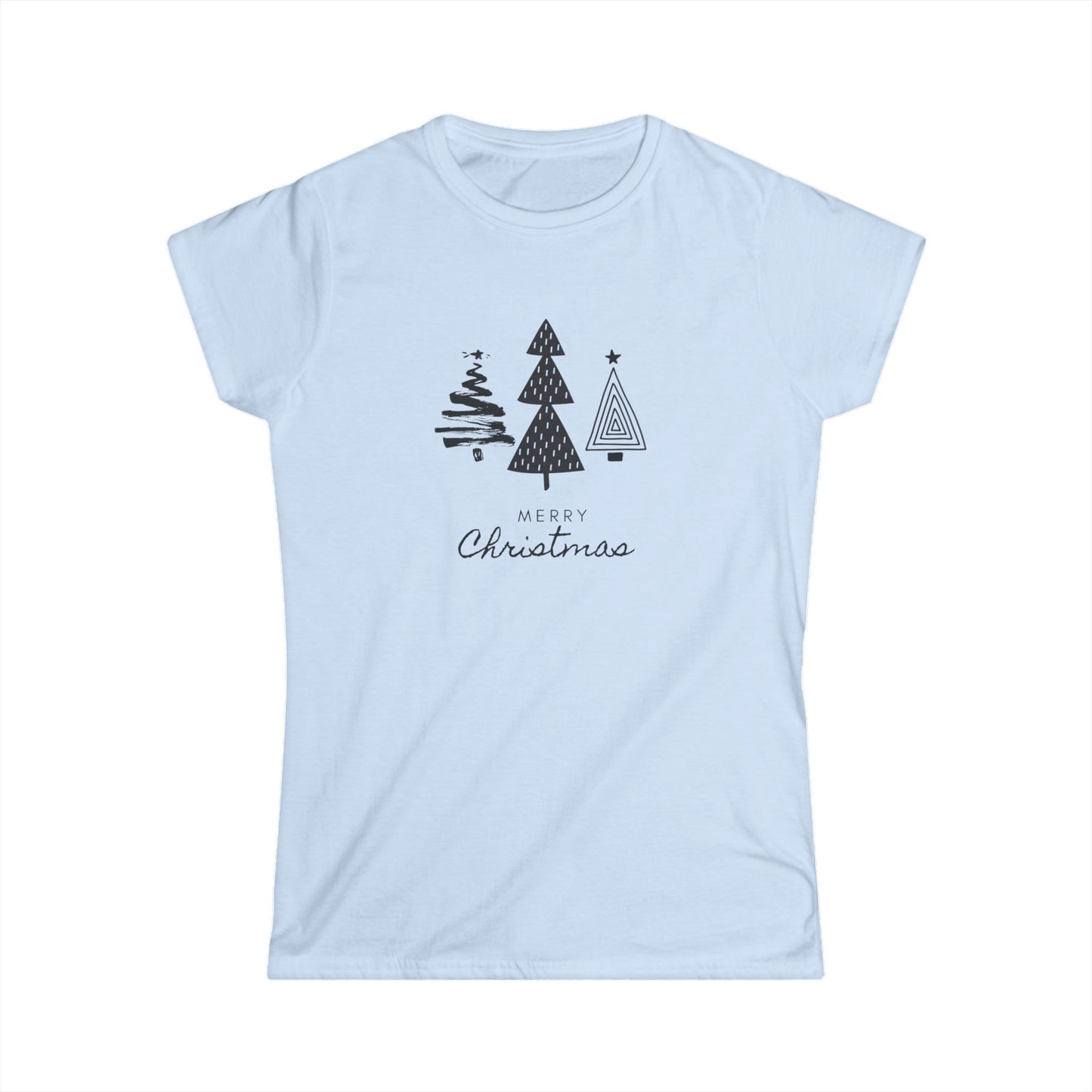 Women's Tee - Monochromatic 3-Christmas Trees Design