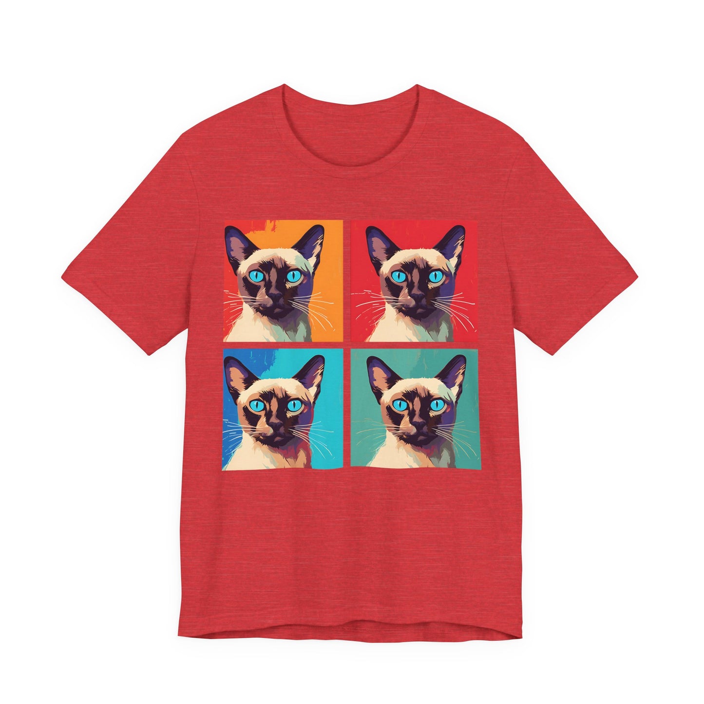 Colorful Siamese Cat Pop Art Style Tee