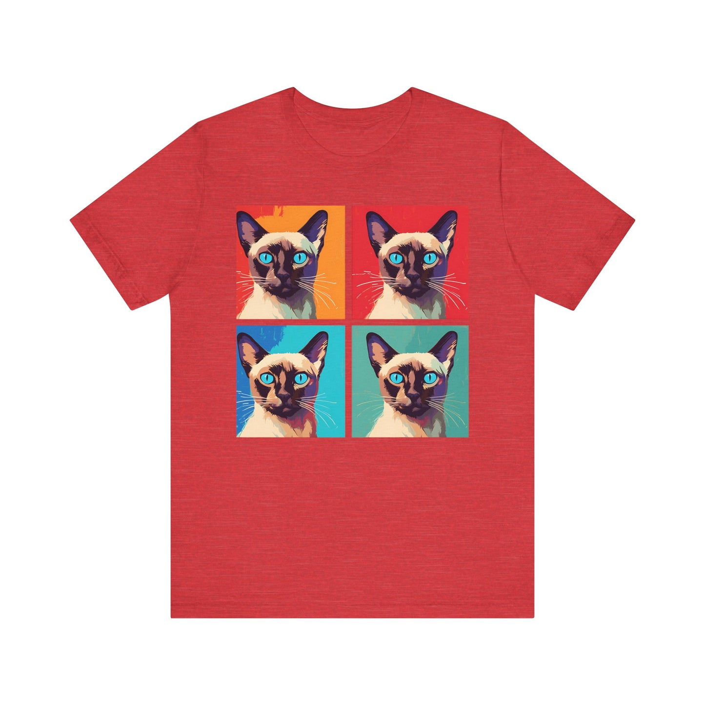 Colorful Siamese Cat Pop Art Style Tee