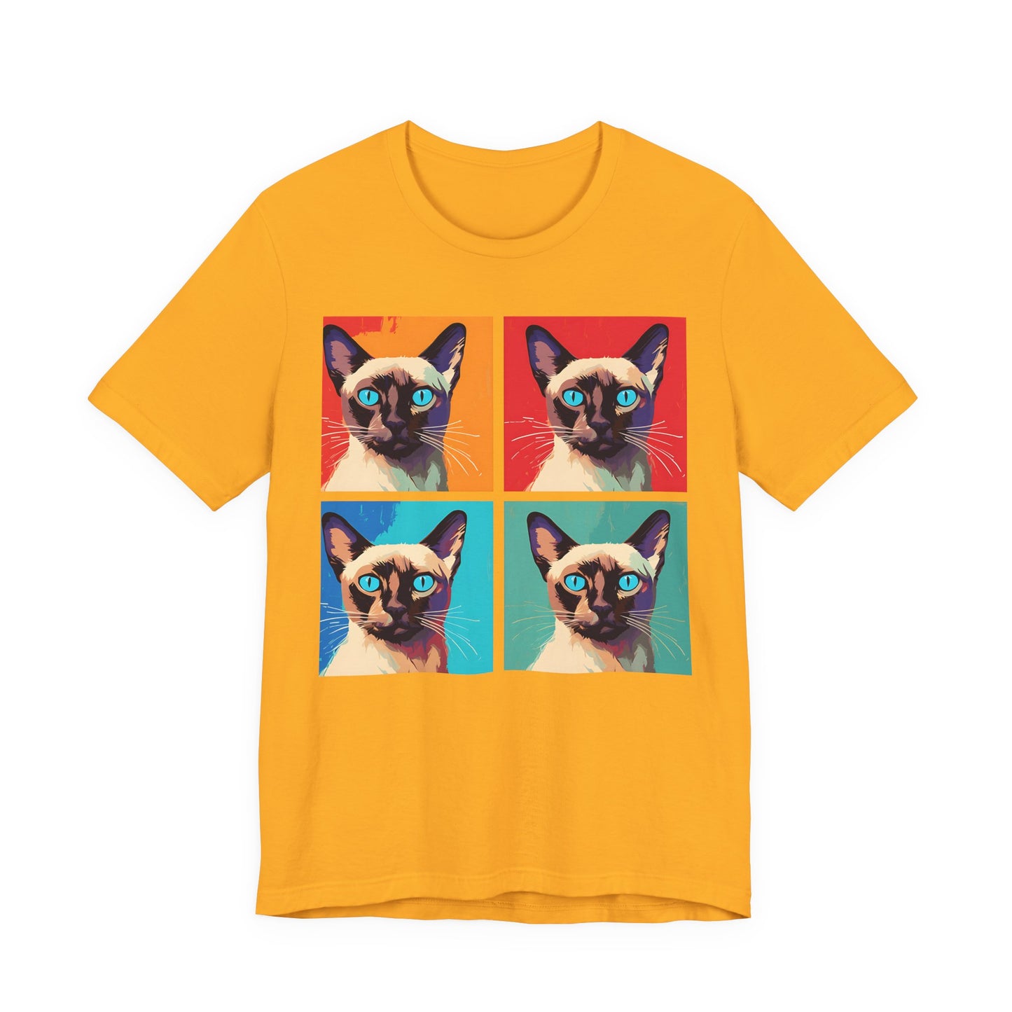 Colorful Siamese Cat Pop Art Style Tee