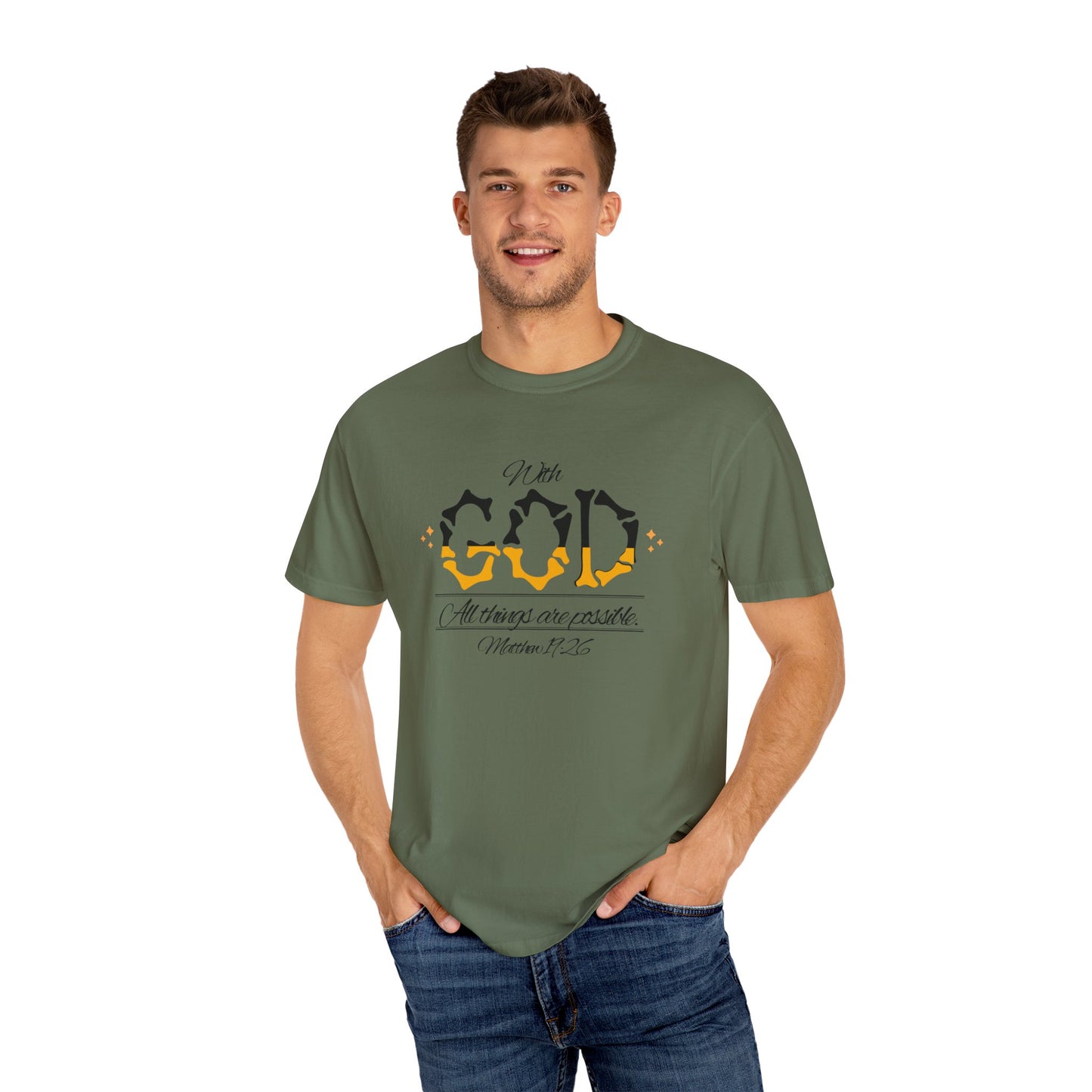 Hope-filled Unisex T-shirt with Matthew 29:16 Scripture
