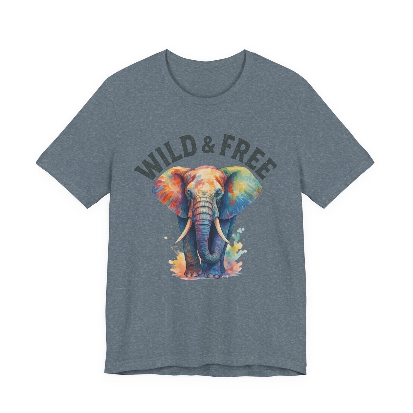 Wild & Free Elephant Tee, Unisex Short Sleeve T-Shirt for Nature Lovers, Bohemian Style Gift, Eco-Friendly Apparel, Adventure Shirt