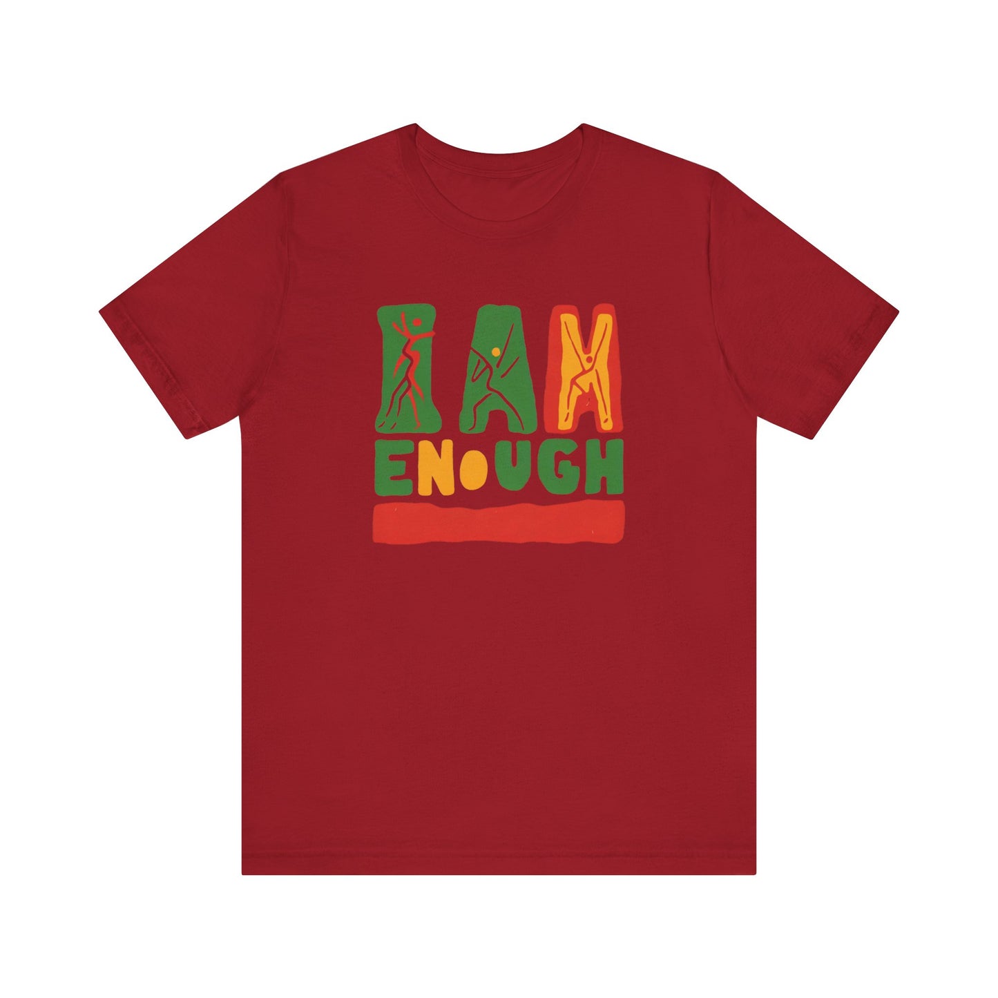 'I AM ENOUGH' Tee in Abstract in African Colors