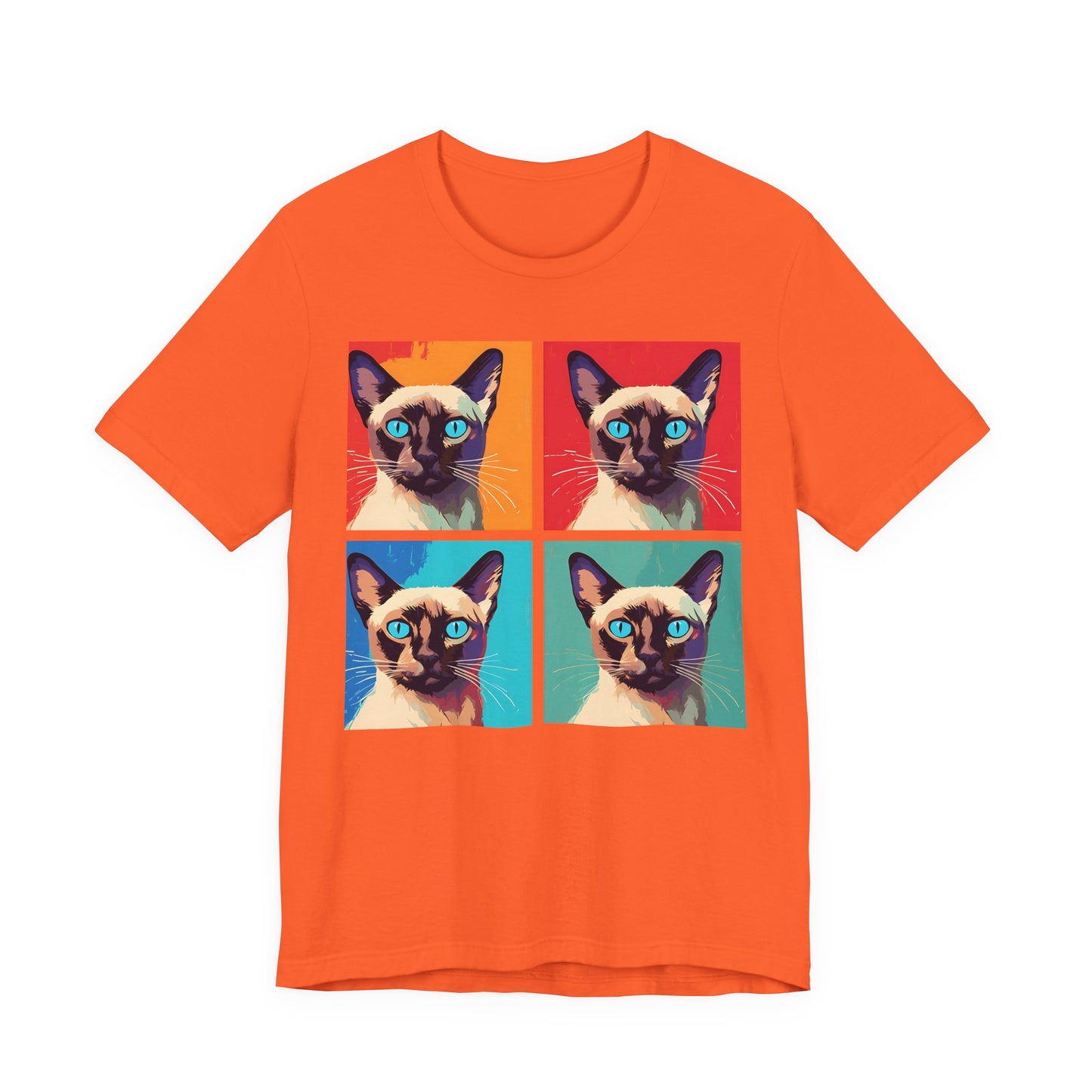Colorful Siamese Cat Pop Art Style Tee