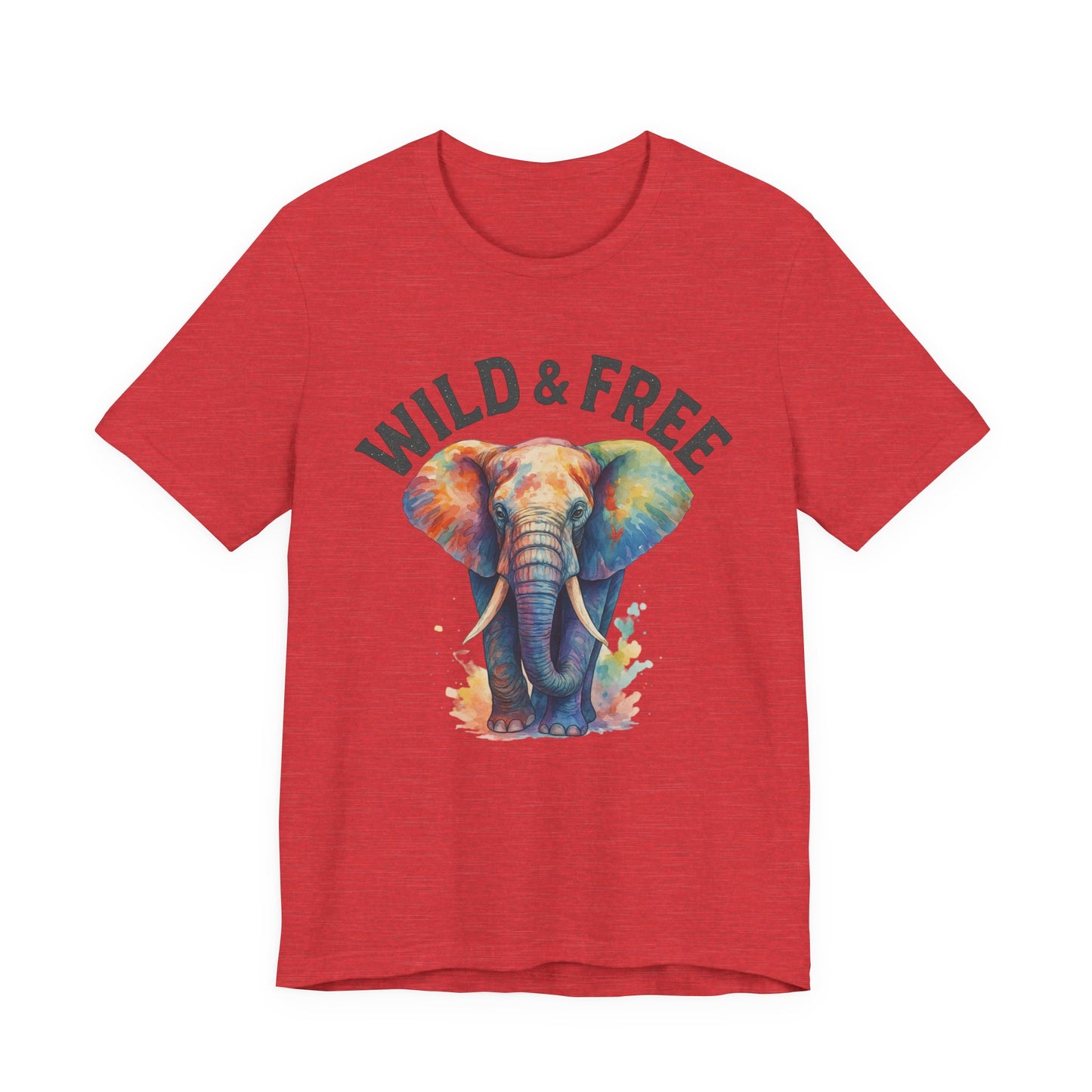 Wild & Free Elephant Tee, Unisex Short Sleeve T-Shirt for Nature Lovers, Bohemian Style Gift, Eco-Friendly Apparel, Adventure Shirt