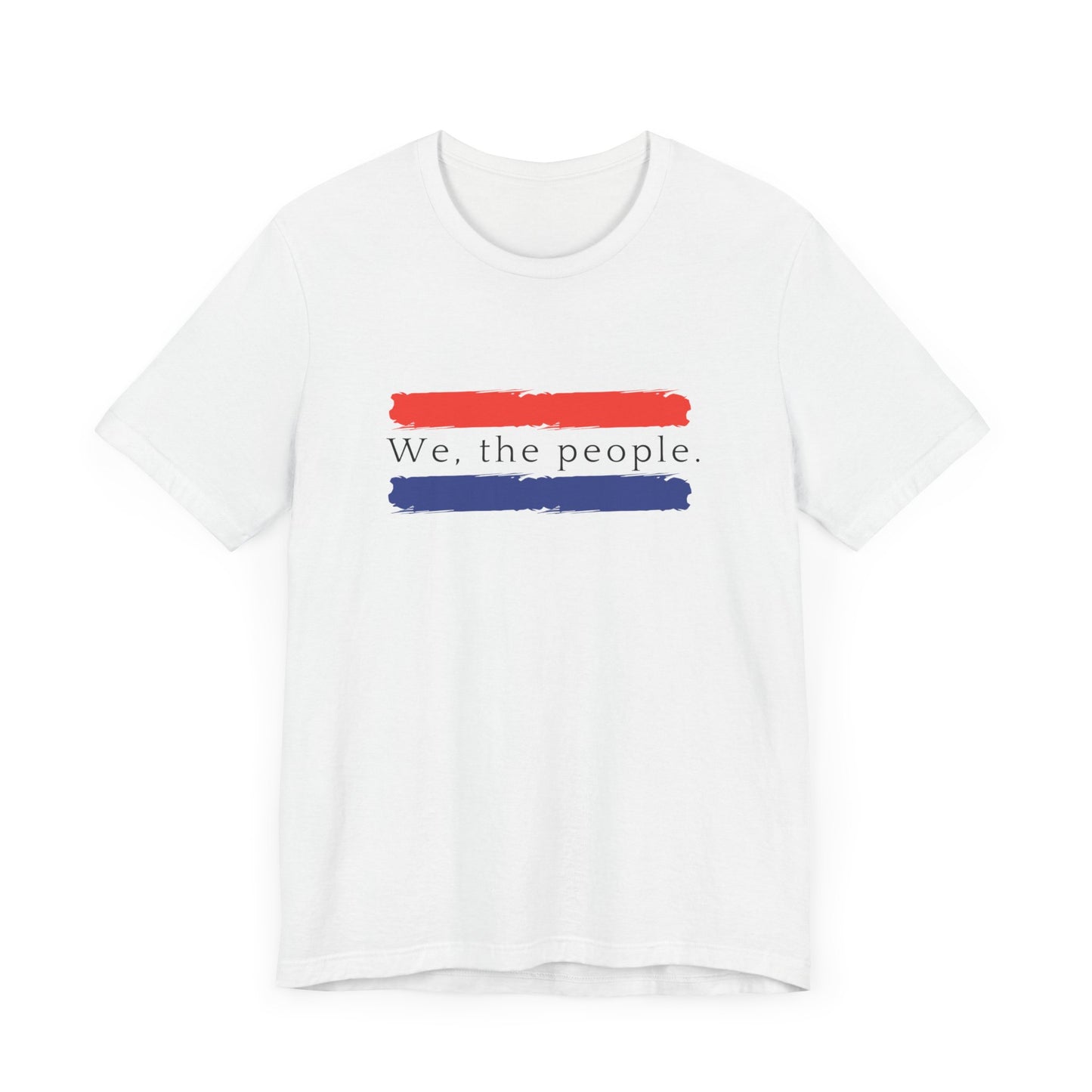 American People Unisex T-Shirt - 'We the People' Design Featuring Red and Blue Paint Splashes