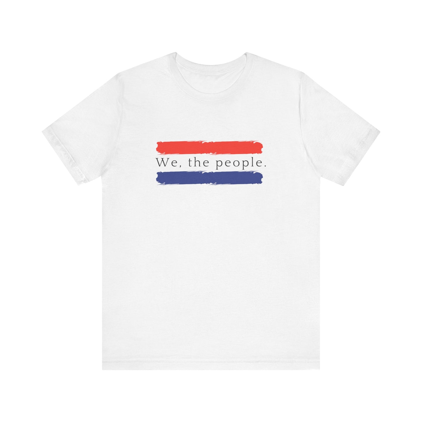 American People Unisex T-Shirt - 'We the People' Design Featuring Red and Blue Paint Splashes