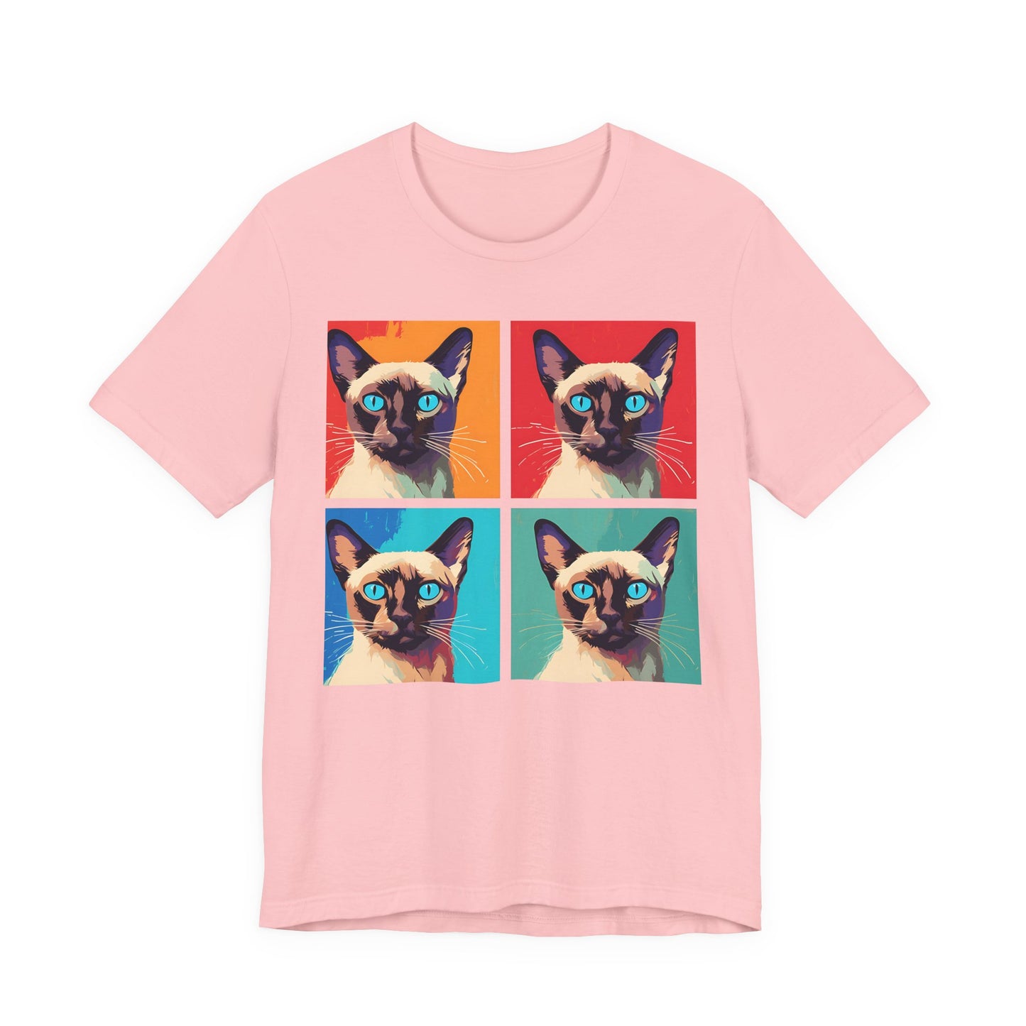 Colorful Siamese Cat Pop Art Style Tee