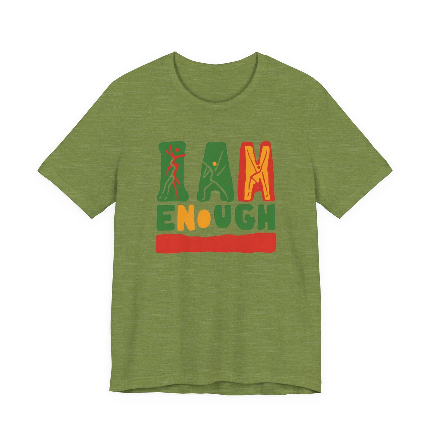 'I AM ENOUGH' Tee in Abstract in African Colors