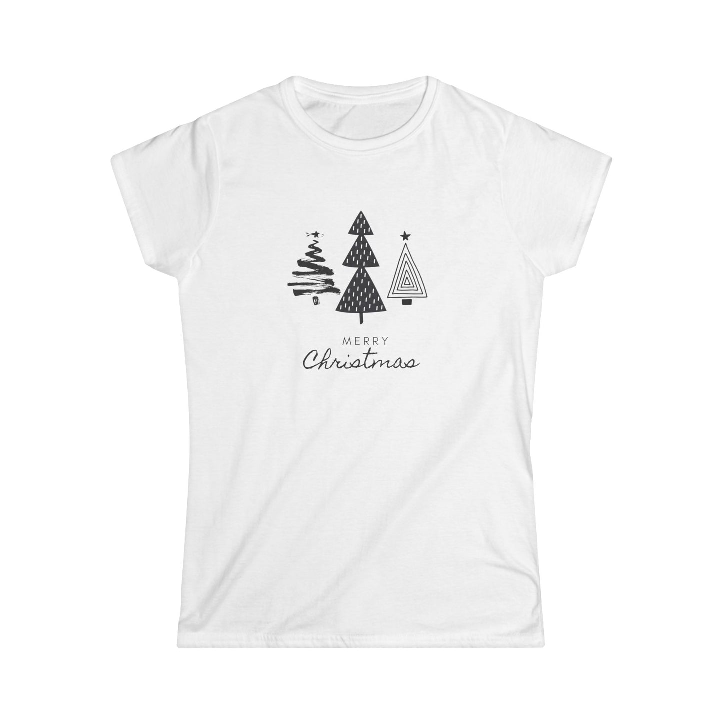 Women's Tee - Monochromatic 3-Christmas Trees Design