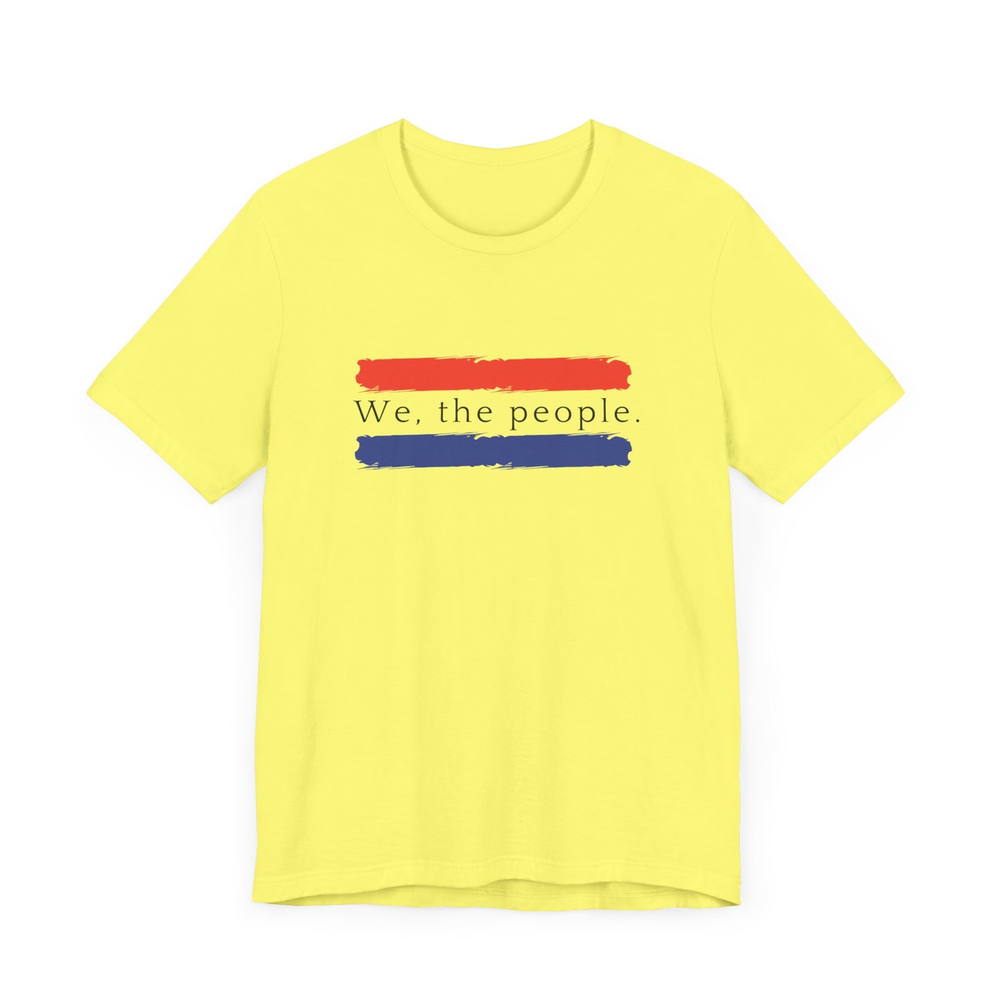 American People Unisex T-Shirt - 'We the People' Design Featuring Red and Blue Paint Splashes