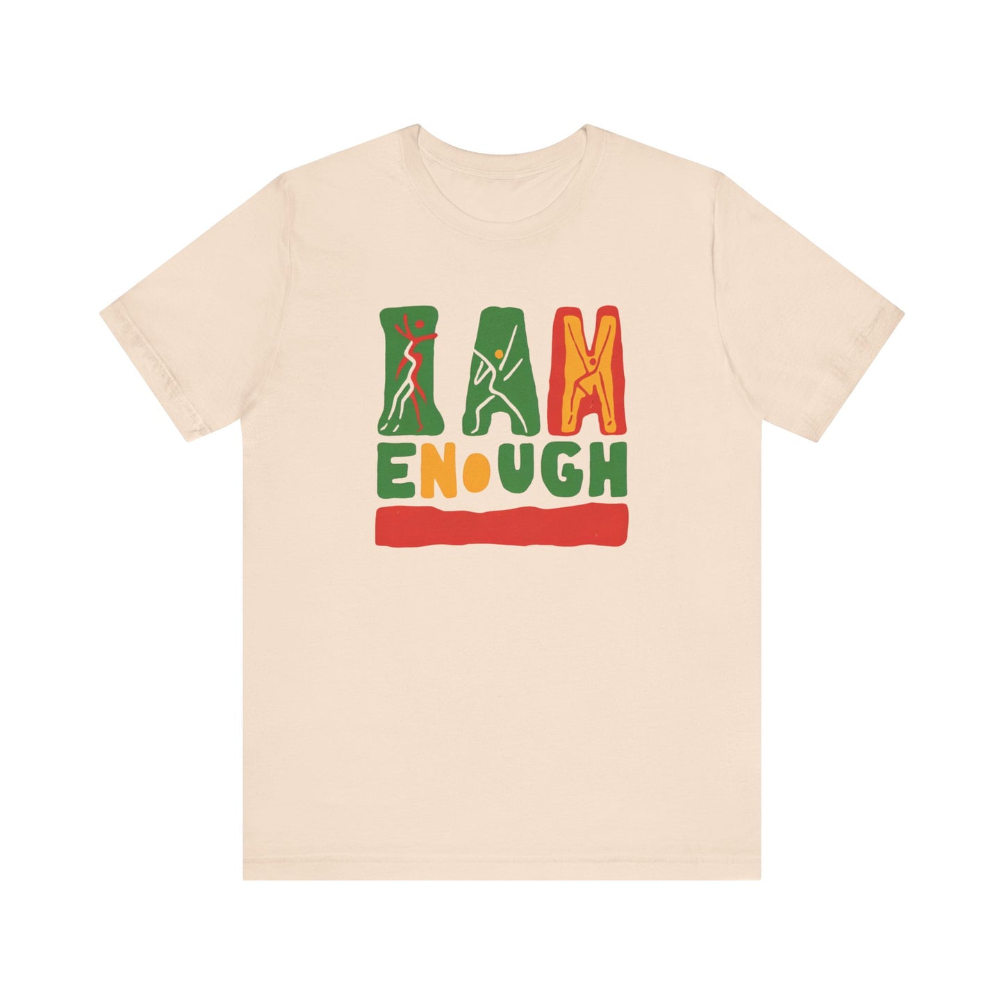 'I AM ENOUGH' Tee in Abstract in African Colors