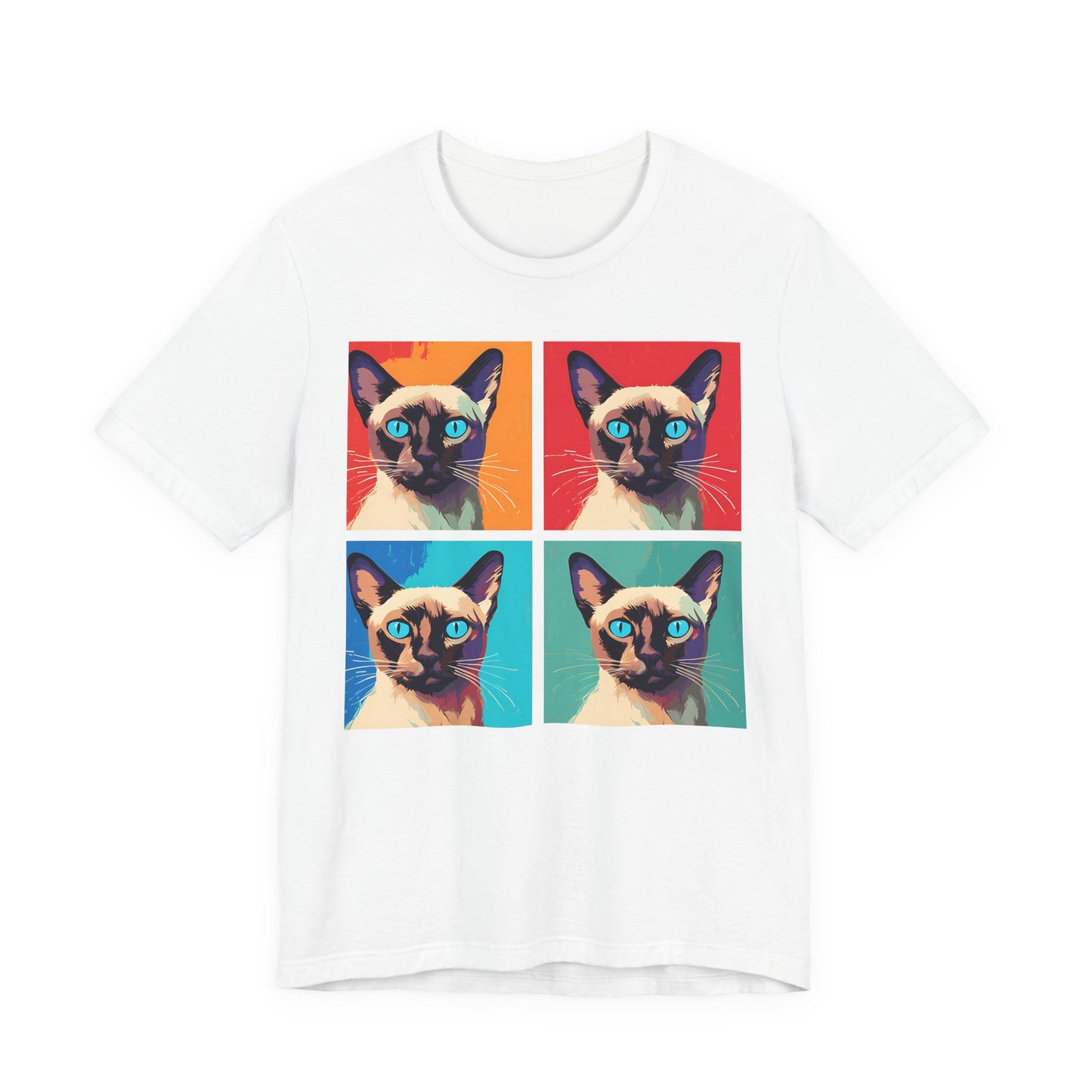 Colorful Siamese Cat Pop Art Style Tee