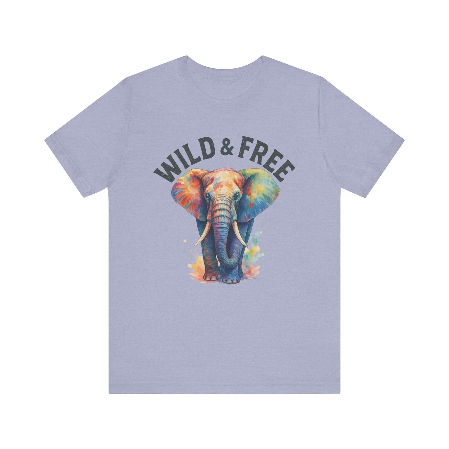 Wild & Free Elephant Tee, Unisex Short Sleeve T-Shirt for Nature Lovers, Bohemian Style Gift, Eco-Friendly Apparel, Adventure Shirt