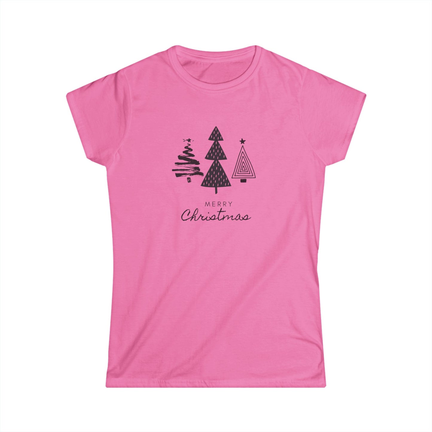 Women's Tee - Monochromatic 3-Christmas Trees Design