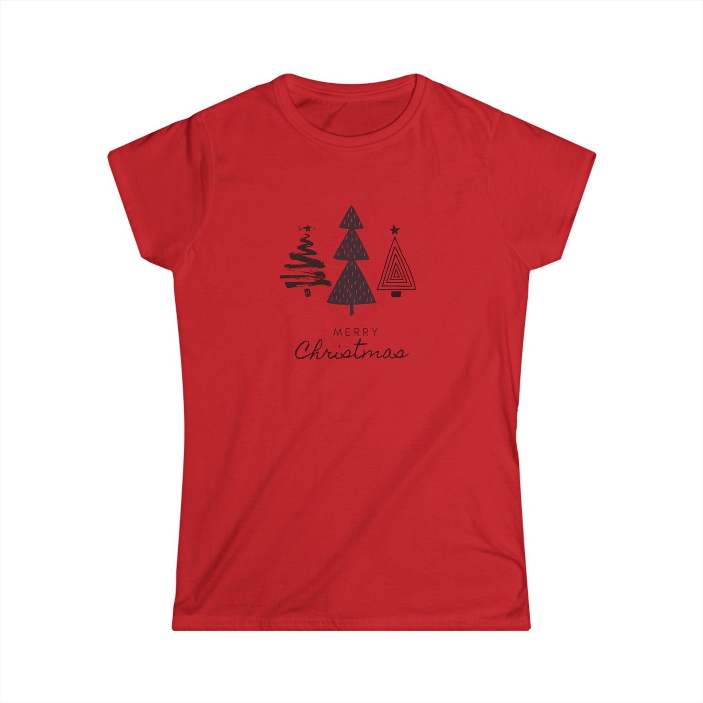 Women's Tee - Monochromatic 3-Christmas Trees Design