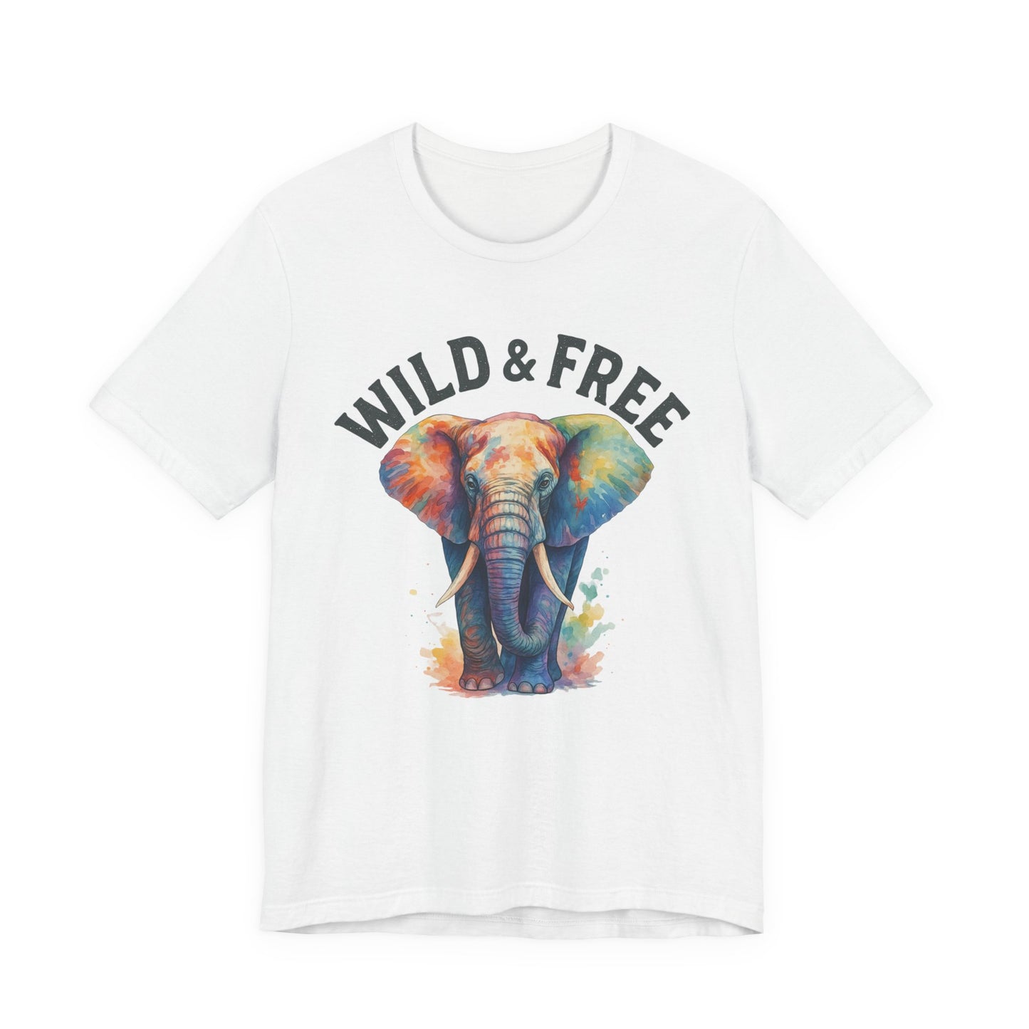 Wild & Free Elephant Tee, Unisex Short Sleeve T-Shirt for Nature Lovers, Bohemian Style Gift, Eco-Friendly Apparel, Adventure Shirt