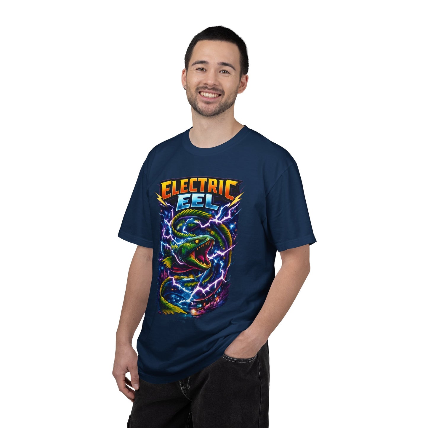 Electric Eel Graphic T-Shirt — Neon Lightning Ocean Tee