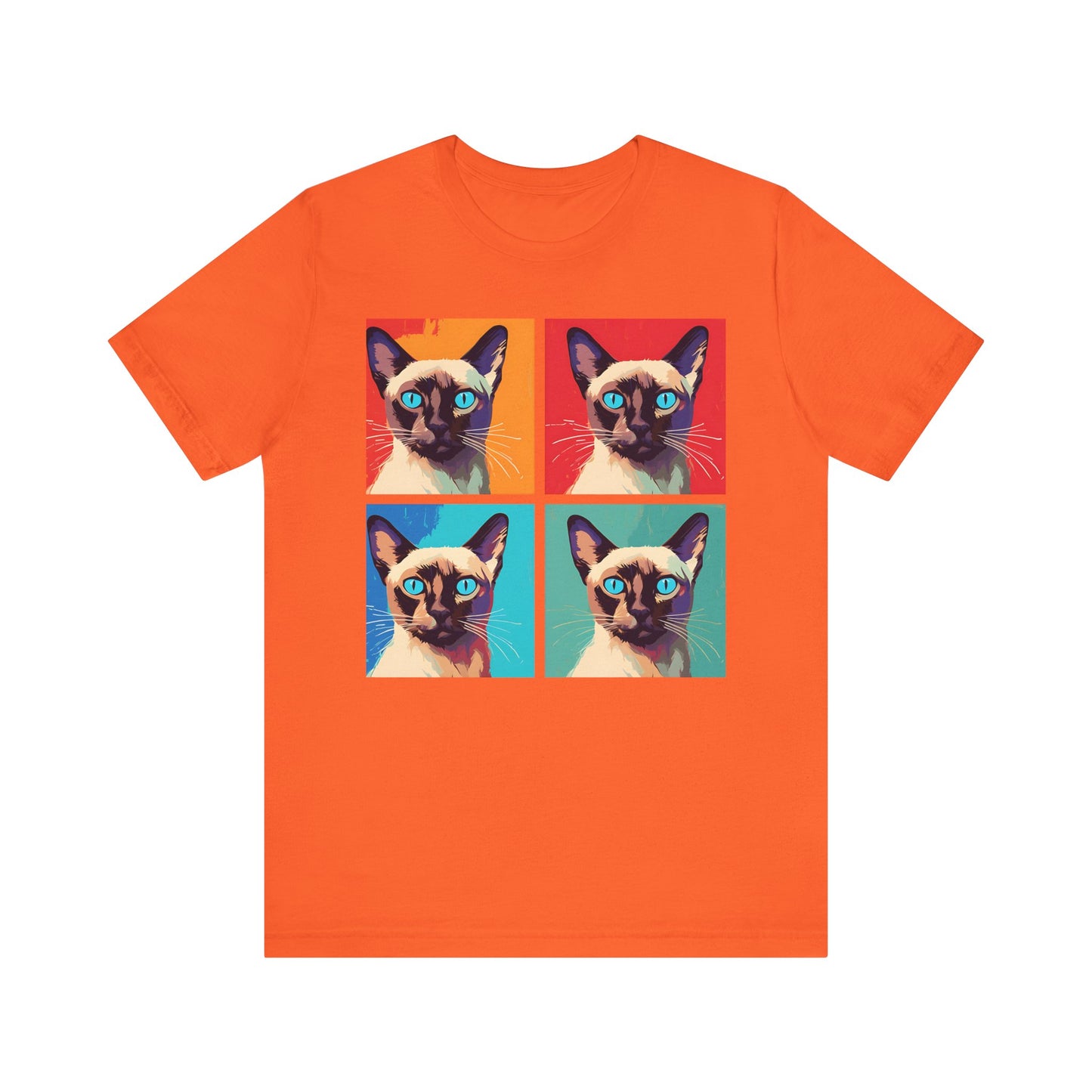 Colorful Siamese Cat Pop Art Style Tee