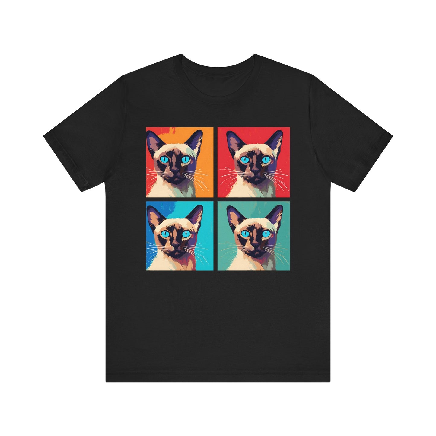 Colorful Siamese Cat Pop Art Style Tee