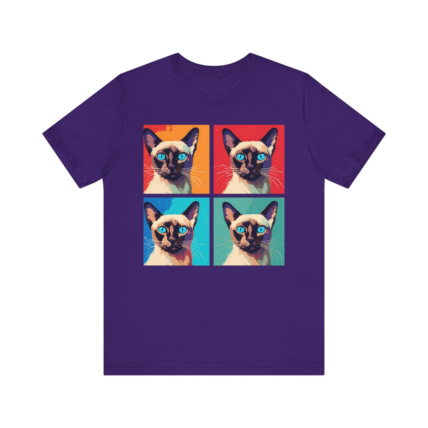 Colorful Siamese Cat Pop Art Style Tee