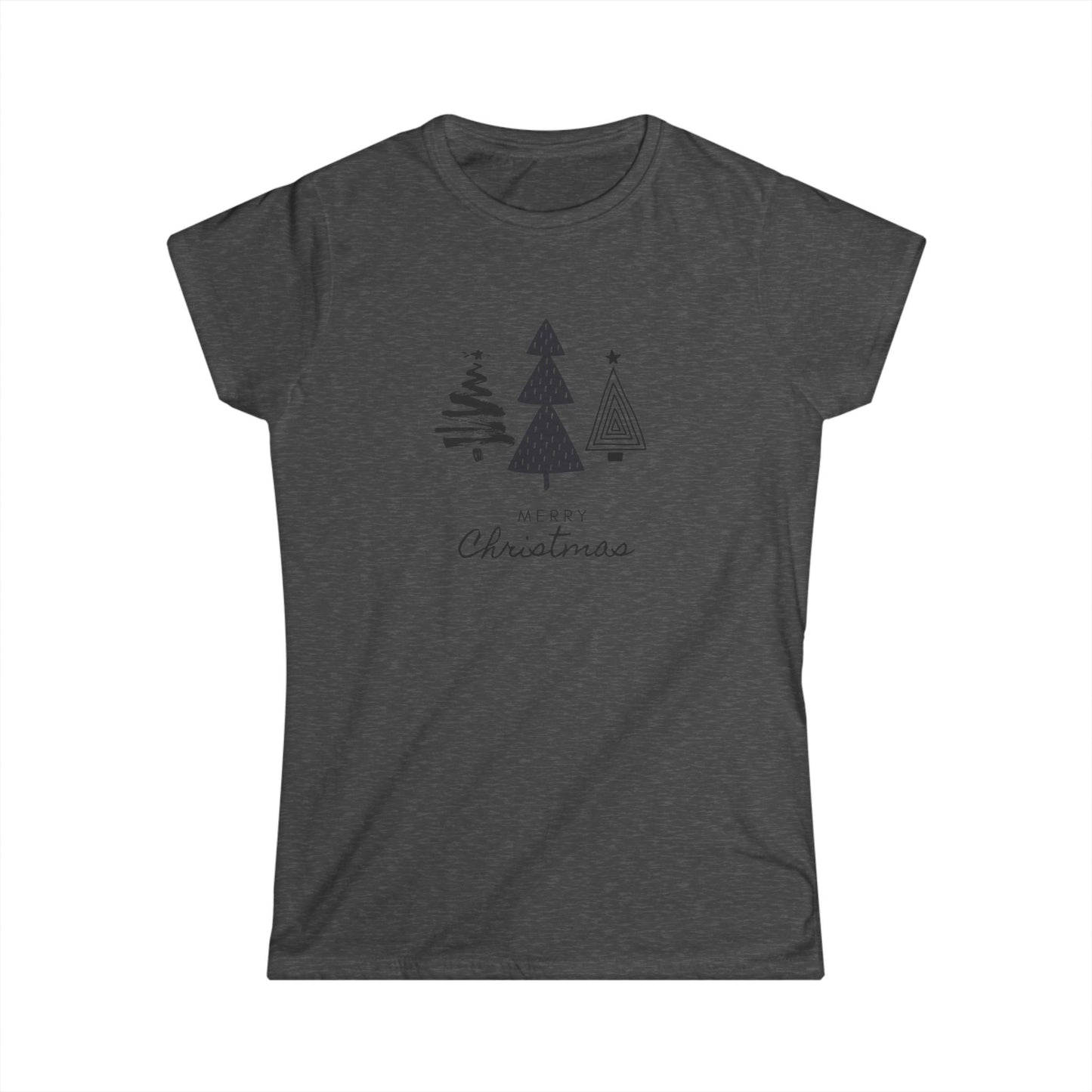 Women's Tee - Monochromatic 3-Christmas Trees Design