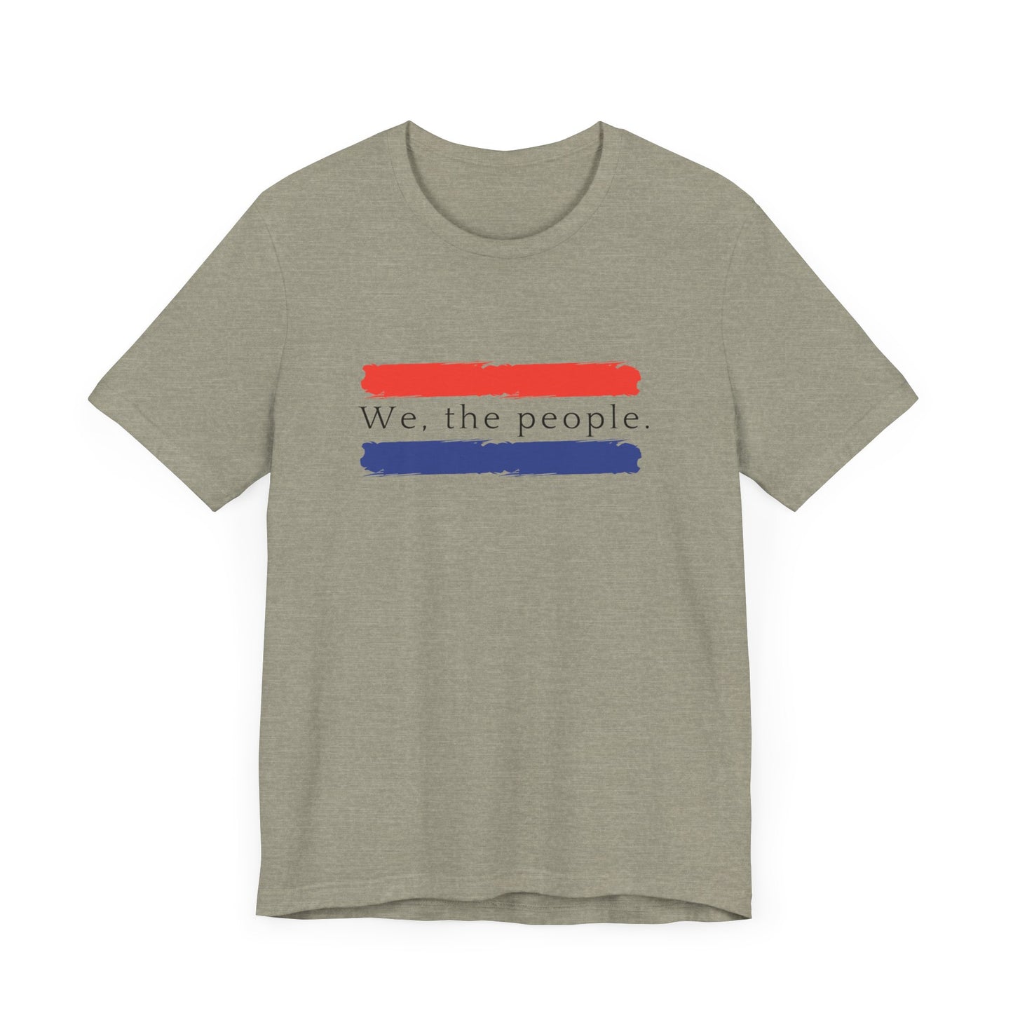 American People Unisex T-Shirt - 'We the People' Design Featuring Red and Blue Paint Splashes