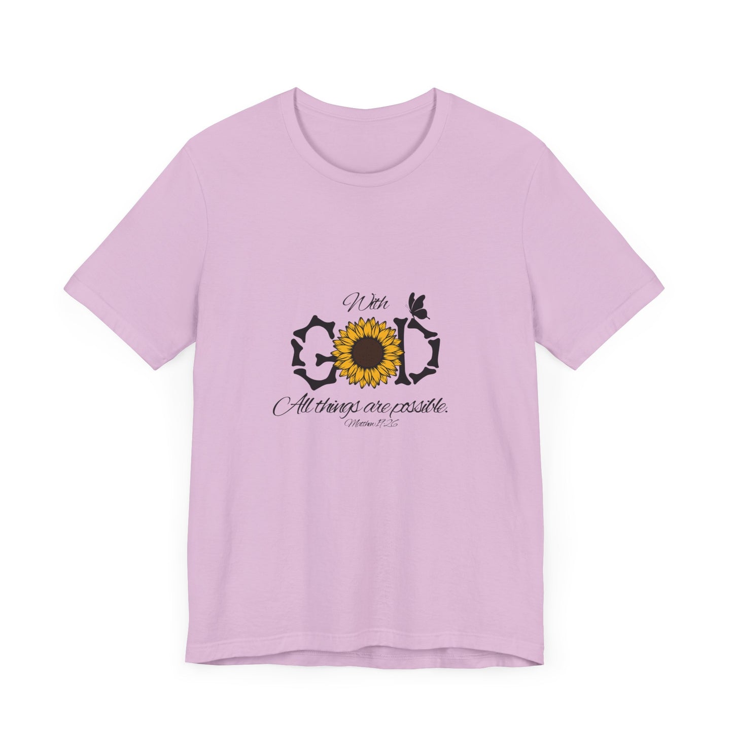 With God, All Things Are Possible with Daisy design: Scripture T-shirt