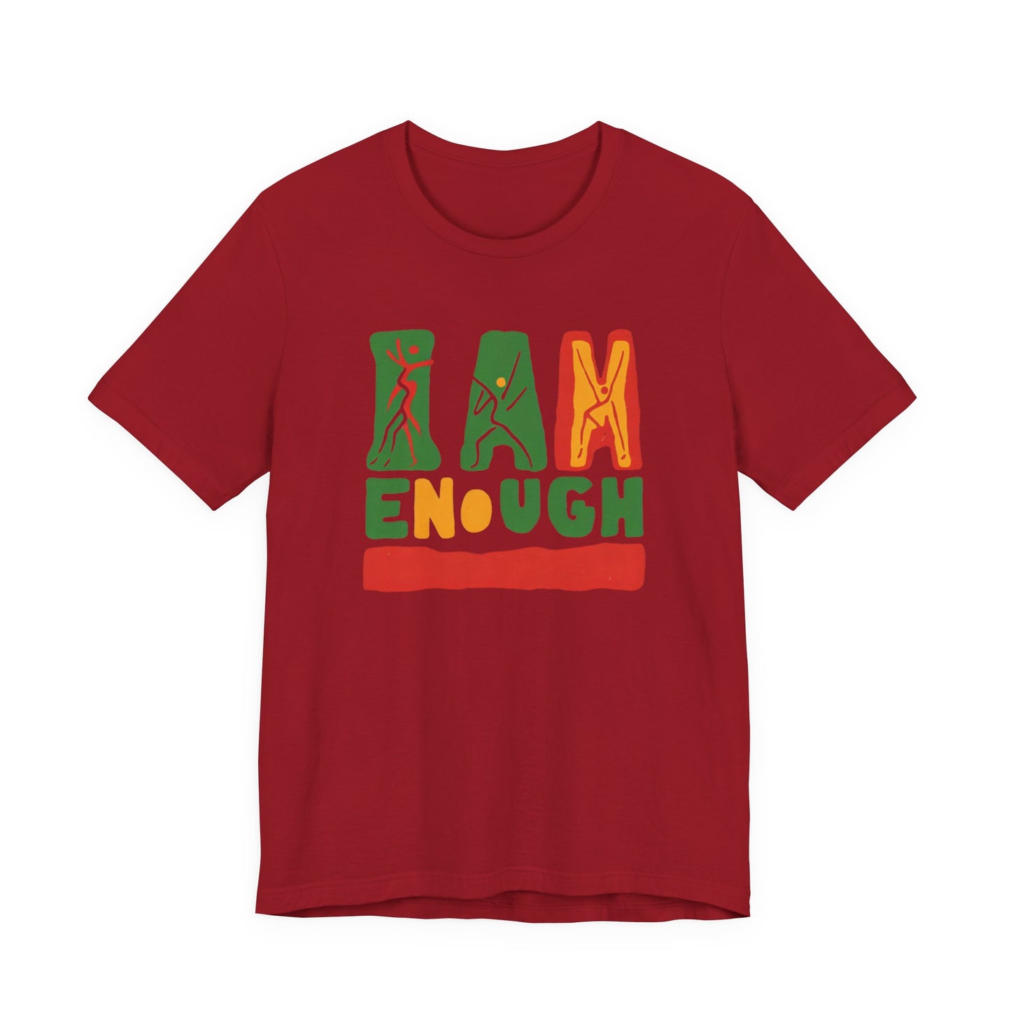 'I AM ENOUGH' Tee in Abstract in African Colors