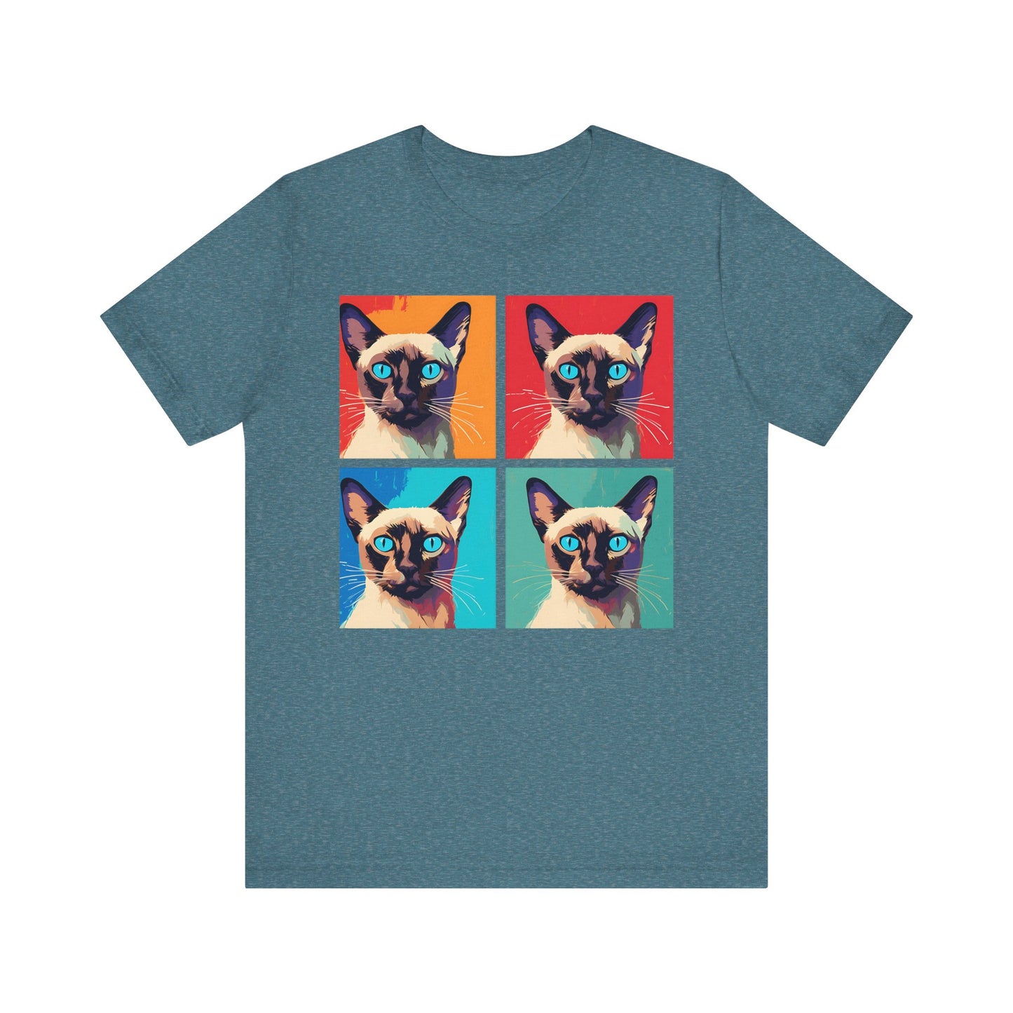 Colorful Siamese Cat Pop Art Style Tee