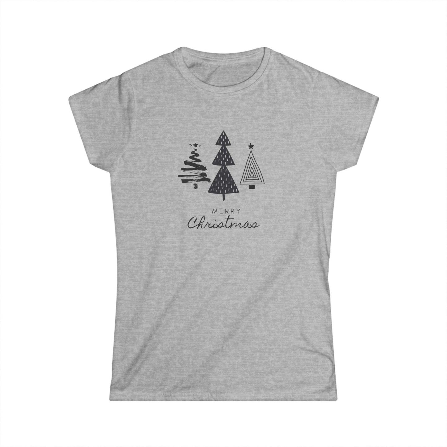 Women's Tee - Monochromatic 3-Christmas Trees Design