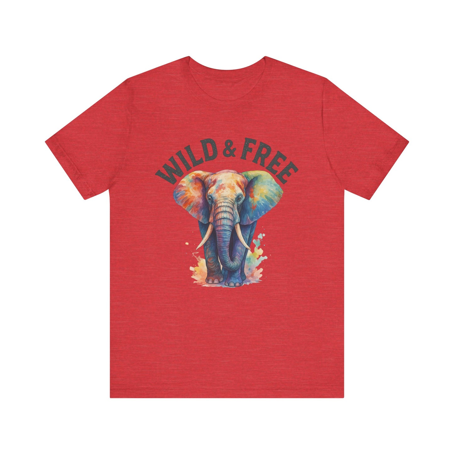 Wild & Free Elephant Tee, Unisex Short Sleeve T-Shirt for Nature Lovers, Bohemian Style Gift, Eco-Friendly Apparel, Adventure Shirt