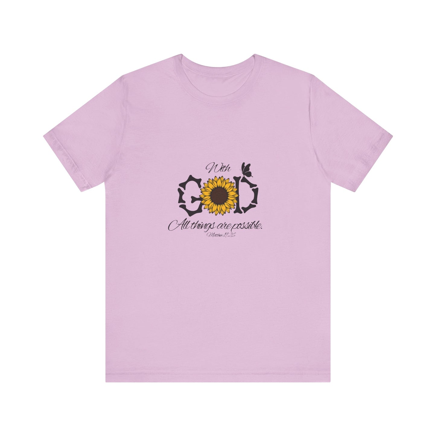 With God, All Things Are Possible with Daisy design: Scripture T-shirt