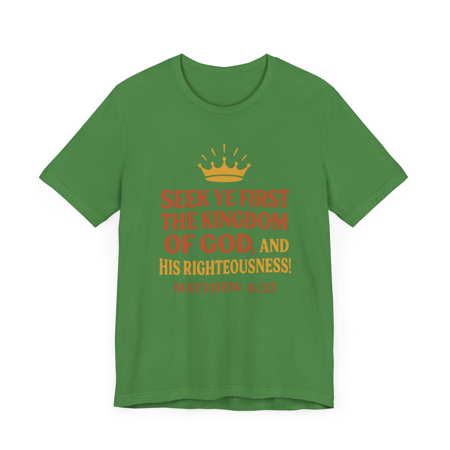 Unisex Tee Retro Style Matthew 6:33 Crown King of All Kings Scripture Shirt